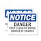 Signmission Danger Keep Clear Of Swing Radius Of Cranes, 14 in W x Rectangle, Plastic OS-2PACK-NS-P-1014-L-15392 - alternate 1